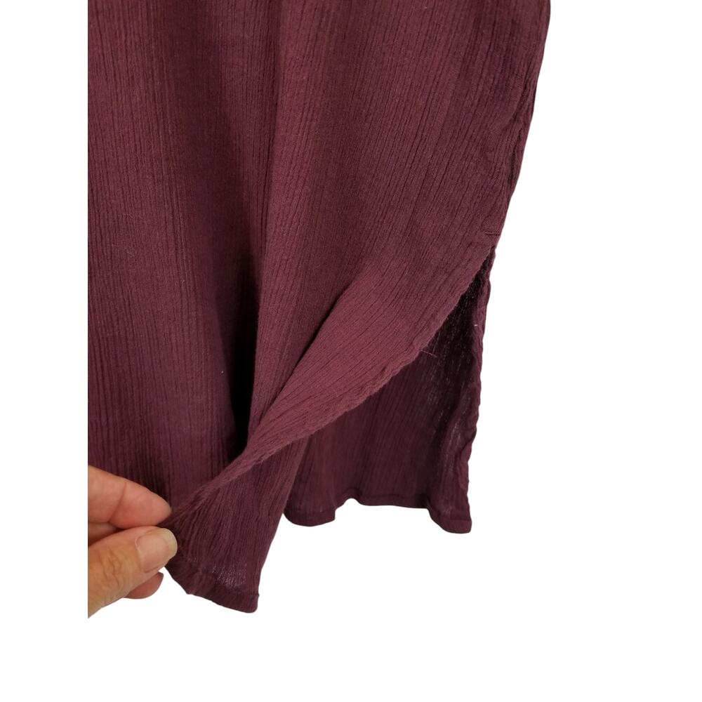 O'Neill Saltwater Burgundy Gauze Embroidered Bell Sleeve Beach Cover Up Large - Picture 7 of 10